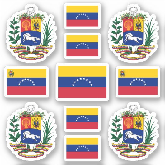Sticker Symboles de l'État vénézuélien / blason et drapeau (Devant)
