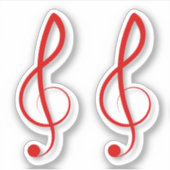 Sticker Symboles de musique Red Treble Clef (Devant)