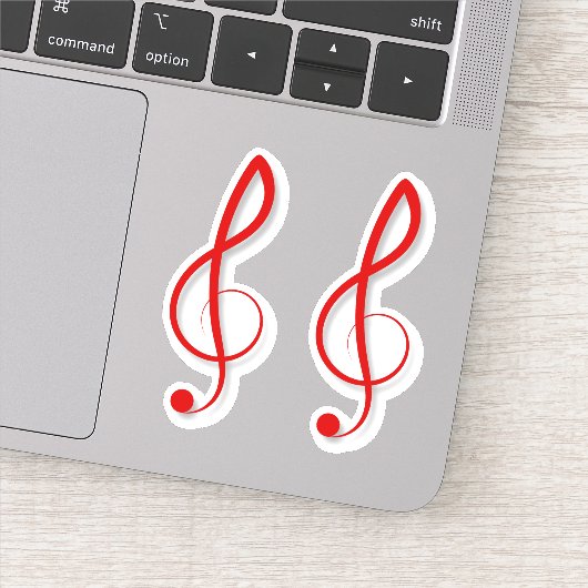 Sticker Symboles de musique Red Treble Clef (Détail)