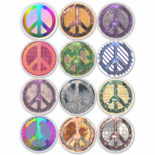 Sticker Symboles des signes de paix Boho Abstrait hippie a