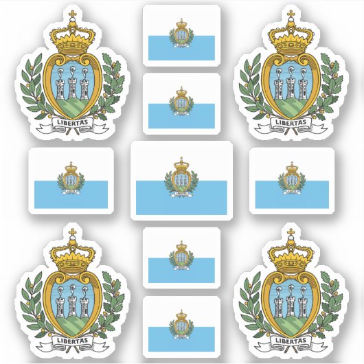 Sticker Symboles d'état sammarinais / blason et drapeau (Devant)