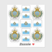 Sticker Symboles d'état sammarinais / blason et drapeau (Feuille)