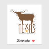 Sticker Symboles du Texas, Longhorn, brun (Feuille)