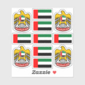 Sticker Symboles/emblème/drapeau nationaux émiratis (Feuille)