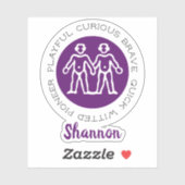 Sticker Symboles Gemini Zodiac Star Violet (Feuille)