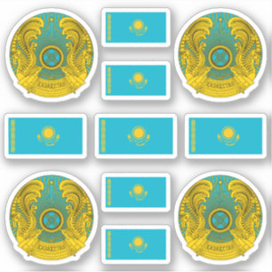 Sticker Symboles kazakhs / blason et drapeau