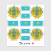 Sticker Symboles kazakhs / blason et drapeau (Feuille)