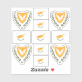 Sticker Symboles nationaux chypriotes /Armoiries et drapea (Feuille)