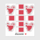 Sticker Symboles nationaux de Bahreïn /emblème et drapeau  (Feuille)