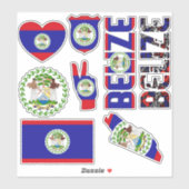 Sticker Symboles nationaux en forme de Belize Extraordinai (Feuille)