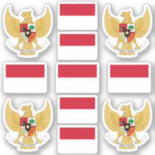 Sticker Symboles nationaux indonésiens/armoiries et drape