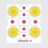 Sticker Symboles nationaux japonais / blason et drapeau (Feuille)