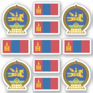 Sticker Symboles nationaux mongols / blason et drapeau