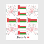 Sticker Symboles nationaux omanais /emblème et drapeau (Feuille)