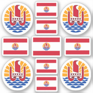Sticker Symboles polynésiens français / blason et drapea