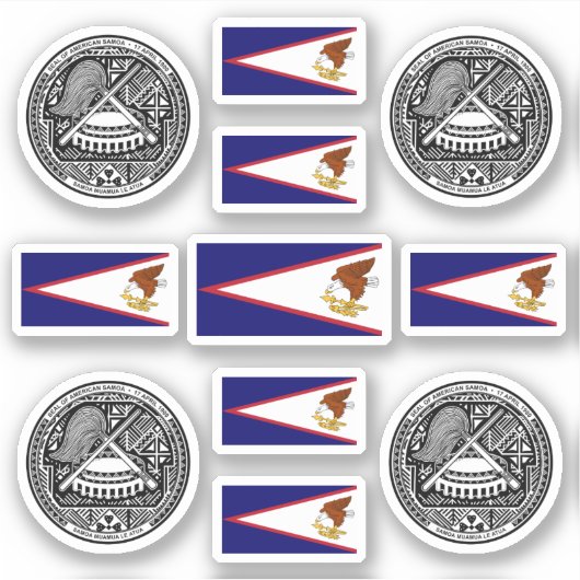 Sticker Symboles samoans / blason et drapeau (Devant)