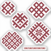 Sticker Symboles traditionnels de design folklorique letto (Recto)