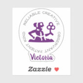 Sticker Symboles Virgo Zodiac Star (Feuille)