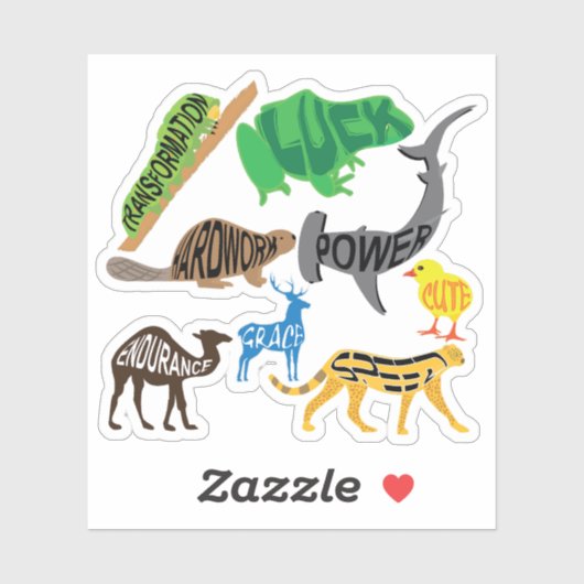 Sticker Symbolisme des animaux (Feuille)