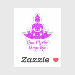 Sticker Symétrie spirituelle rose et blanc Lotus Yoga coup
