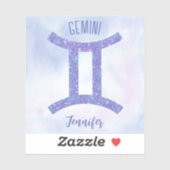 Sticker Sympathique Gemini Astrologie Signe Ordinateur por (Feuille)