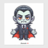 Sticker Sympathique personnage de dessin Vampire (Feuille)