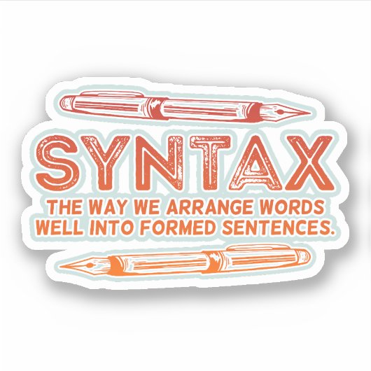 Sticker Syntaxe Funky Structure de la phrase Grammaire (Devant)