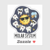Sticker Système Molaire Funny Dental Astronomy Pun (Feuille)