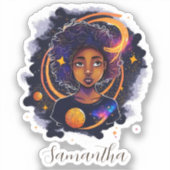 Sticker Système solaire Afro Femme (Recto)