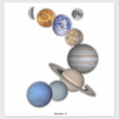 Sticker Système Solaire Dans L'Espace (Feuille)