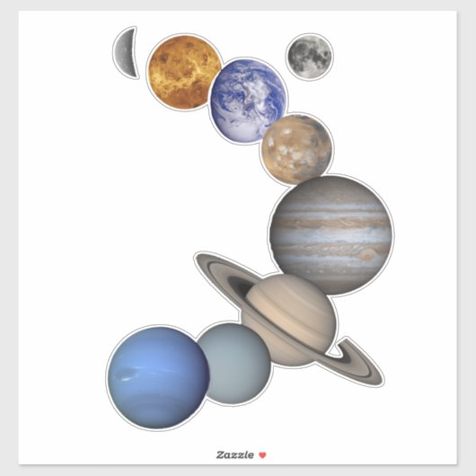 Sticker Système Solaire Dans L'Espace (Feuille)