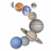 Sticker Système Solaire Dans L'Espace (Devant)
