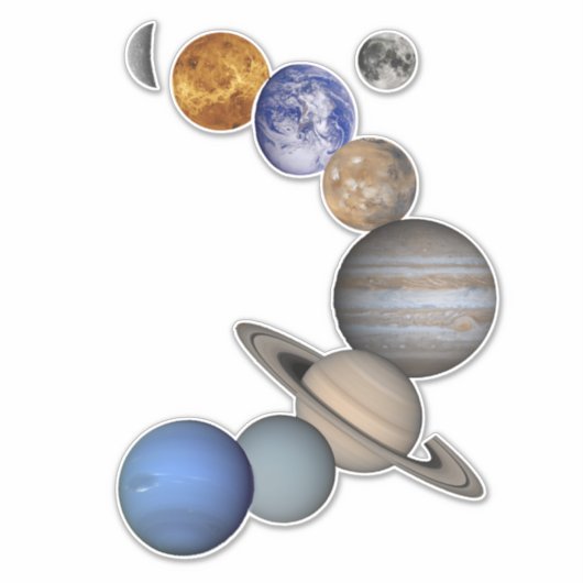 Sticker Système Solaire Dans L'Espace (Devant)