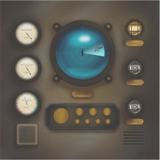 Sticker Système sonar du panneau de commande de navire Car (Devant)