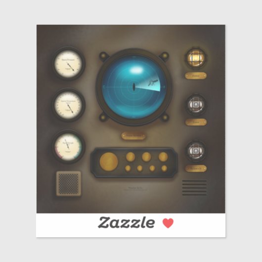 Sticker Système sonar du panneau de commande de navire Car (Feuille)