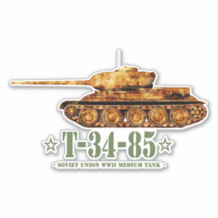 Sticker T-34-85 Guerre mondiale Deux 2ÈME GUERRE MONDIALE 