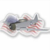 Sticker T-6 Aéronefs d'entraînement texan avec drapeau amé (Devant)