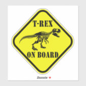 Sticker T-Rex à bord (Feuille)