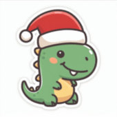 Sticker T-Rex de Noël mignon (Devant)