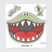 Sticker T-rex Dinosaur Carton pour enfants à bouche (Feuille)