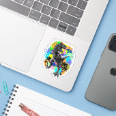 Sticker T-Rex Dinosaur Jurassique Reptile sur les Peinture (Ordinateur portable avec iPhone)