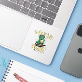 Sticker T-Rex Dinosaur Monster Patinage (Ordinateur portable avec iPhone)