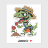 Sticker T-Rex Jardinier Zombie (Feuille)