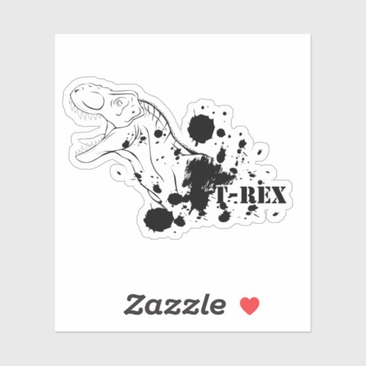 Sticker T-Rex (noir et blanc) (Feuille)
