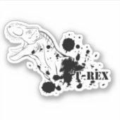 Sticker T-Rex (noir et blanc) (Devant)