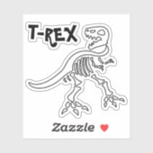 Sticker T-REX Squelette (Feuille)