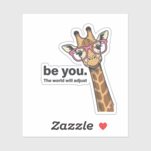 Sticker T-shirt à motif de girafe drôle sois toi gravure v