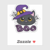 Sticker T-shirt classique de l'équipage Boo d'Halloween (Feuille)