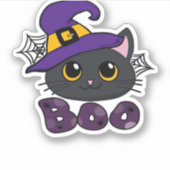 Sticker T-shirt classique de l'équipage Boo d'Halloween (Devant)