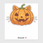 Sticker T-shirt classique Disco Cat Jack o'Lantern (Feuille)